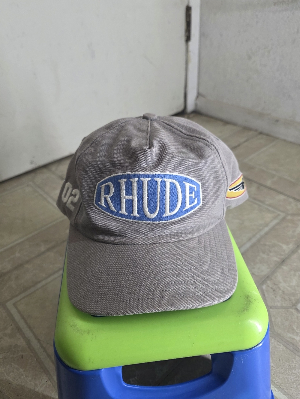 RARE  Rhude Rally Washed Canvas Snapback Hat
